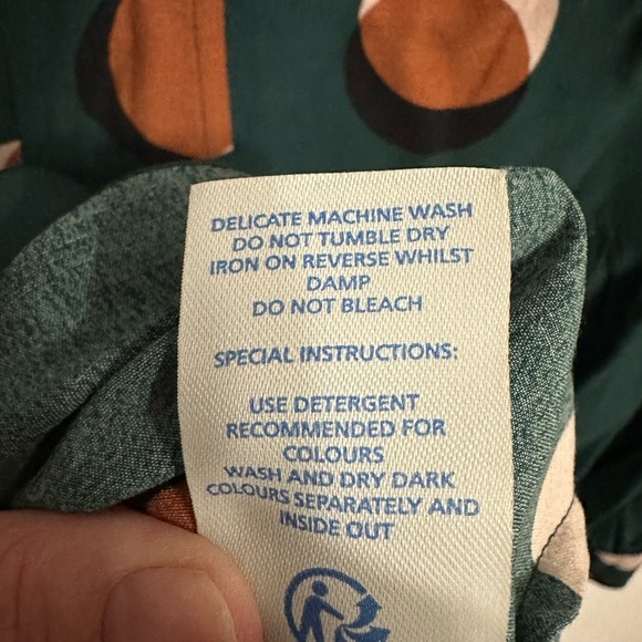 Boden Eclipse Mollie Polka Dot Dress in Green and Orange Size 2 - Picture 8 of 8